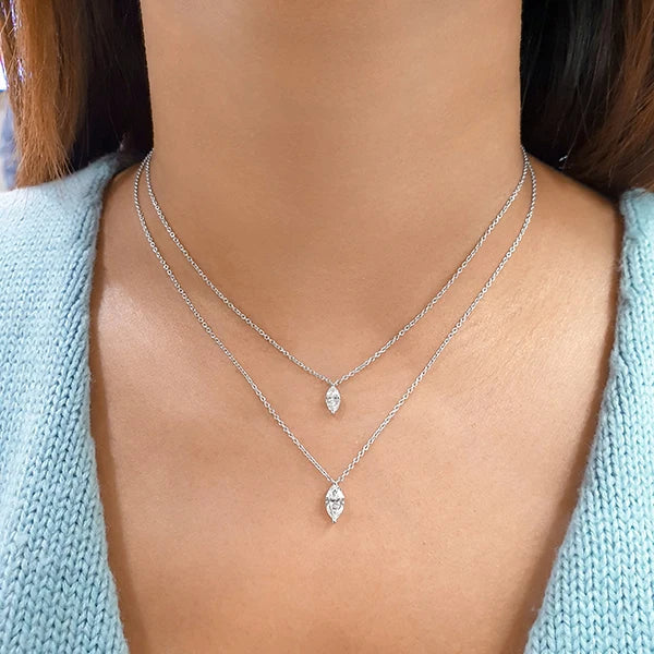 Marquise Natural Diamond Solitaire Pendant