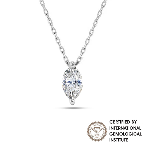 Marquise Natural Diamond Solitaire Pendant