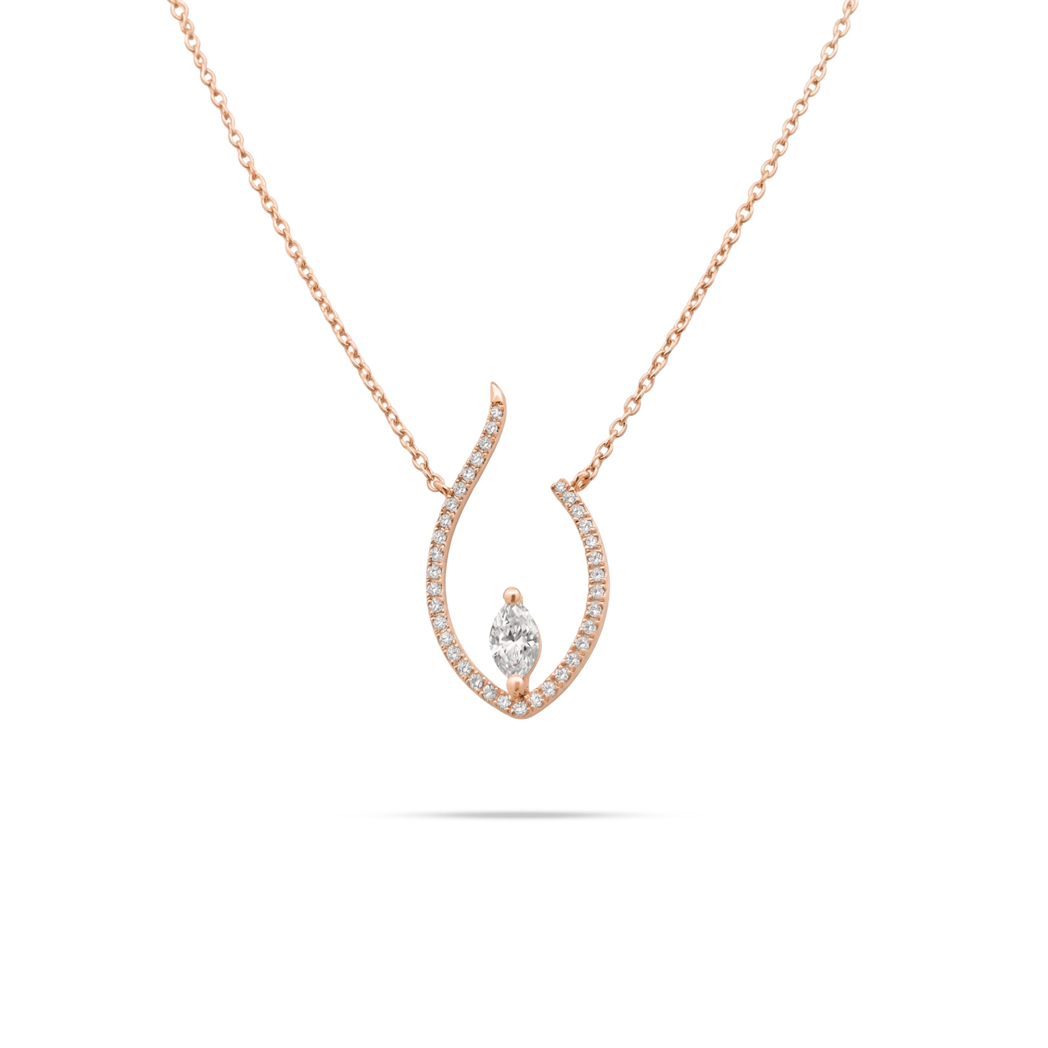 Marquise Round Diamond Pendant