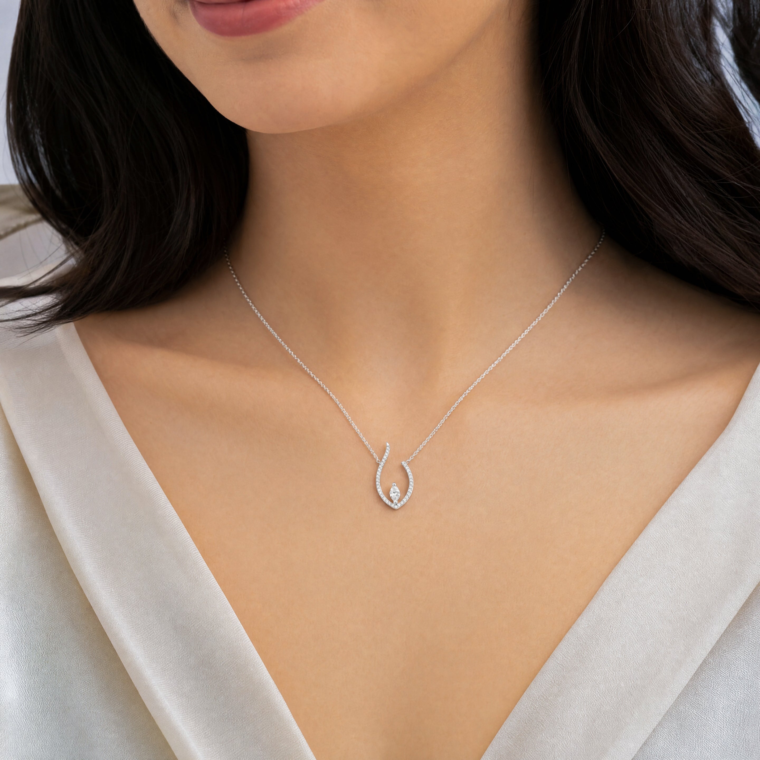 Marquise Round Diamond Pendant