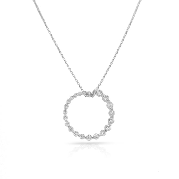 Curved Round Diamond Pendant