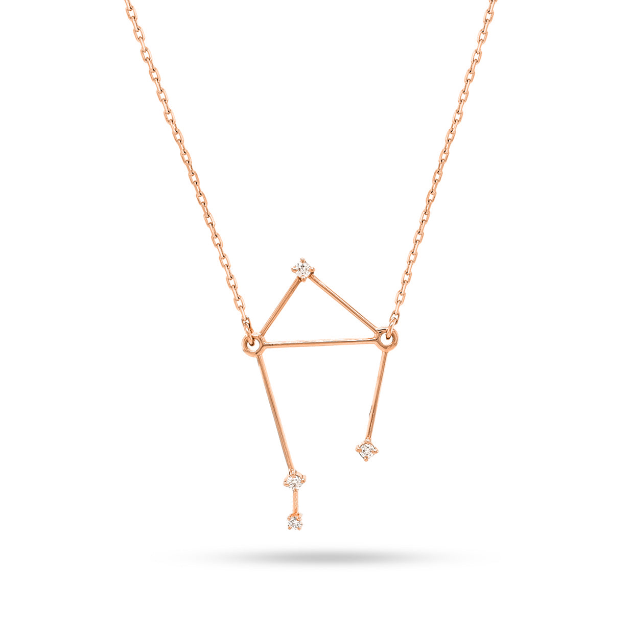 Libra Zodiac Round Diamond Pendant