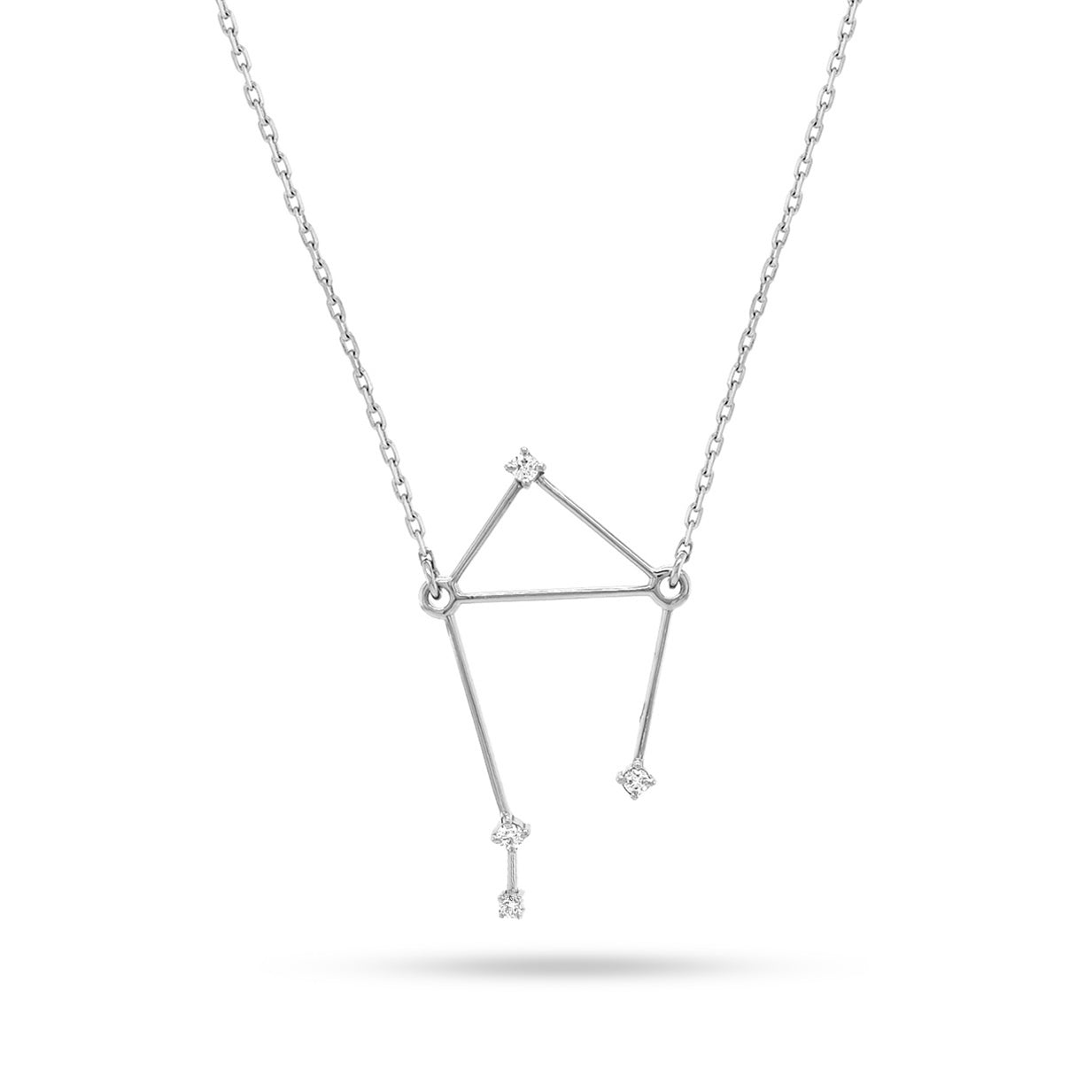 Libra Zodiac Round Diamond Pendant