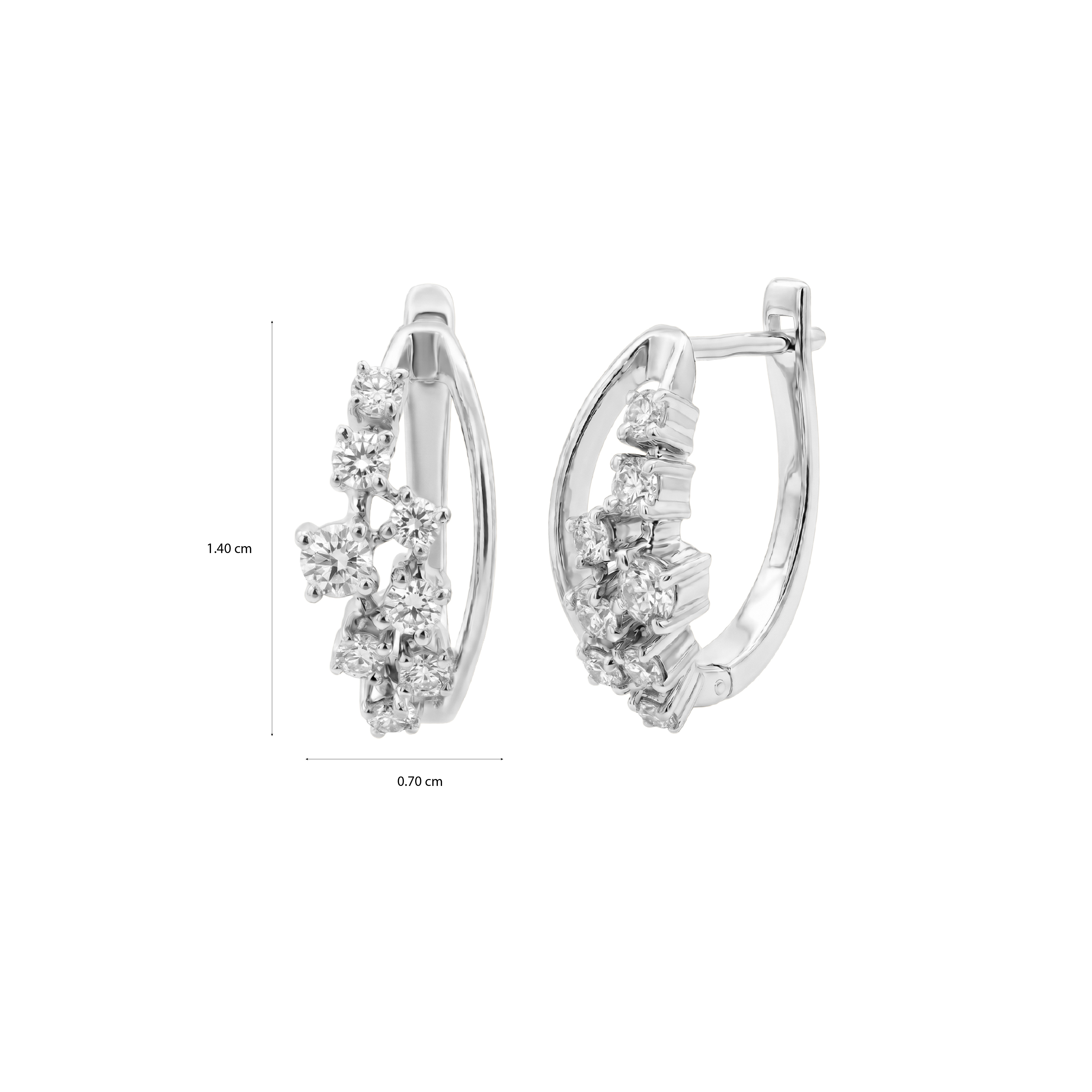 Messy Round Diamond Huggie Earrings