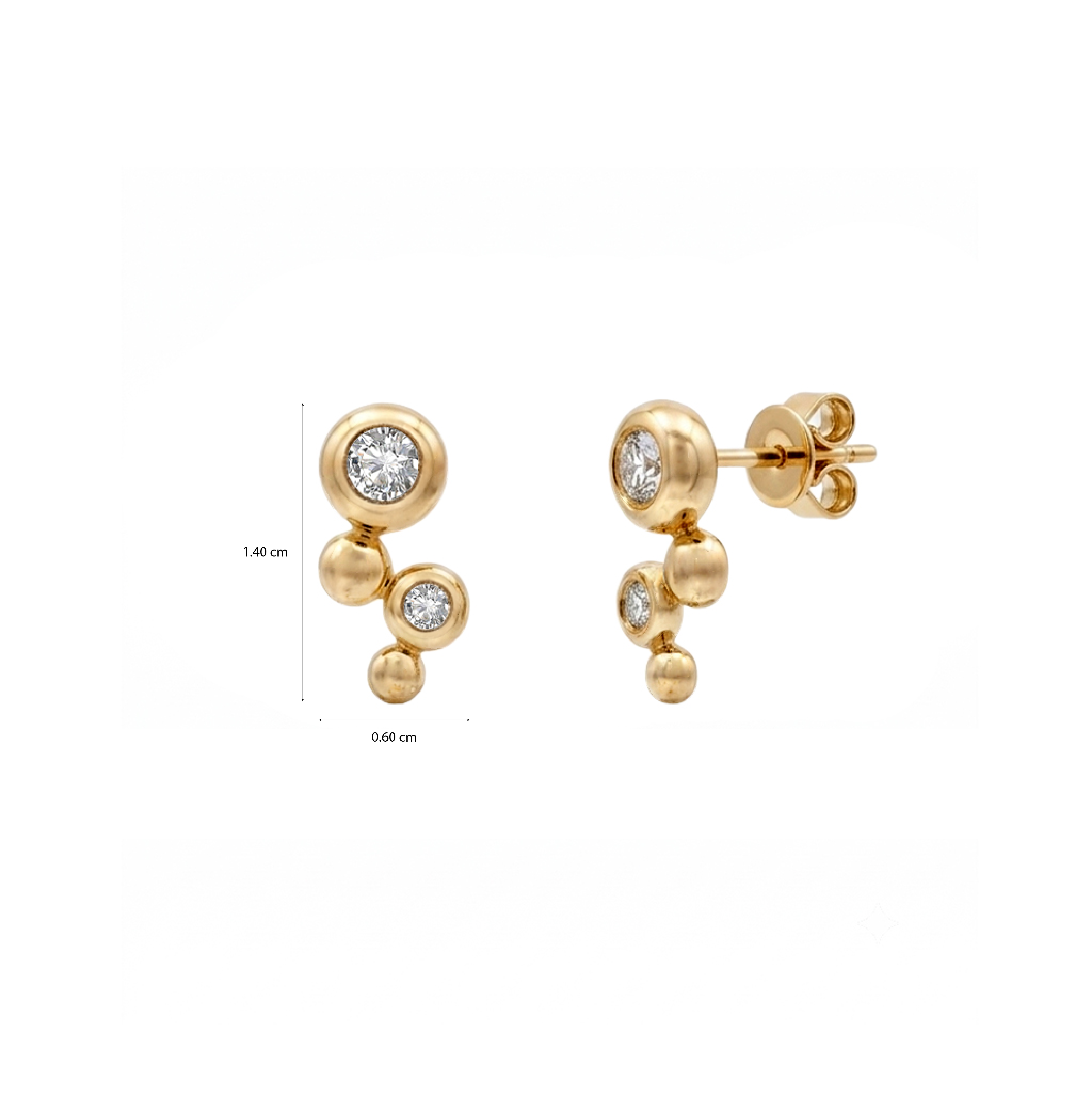 Bezel Round Diamond Earrings