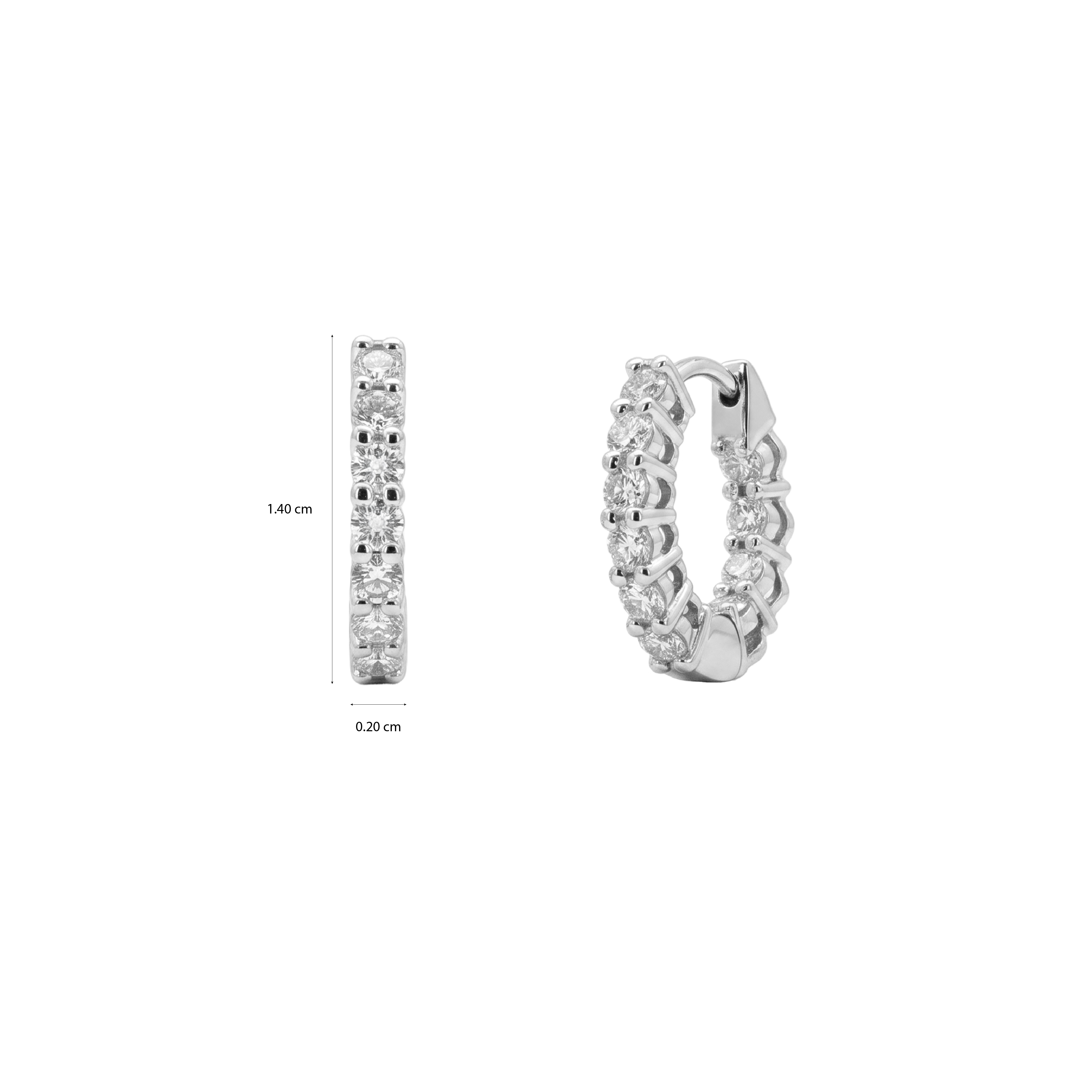Round Diamond Hoop Earrings