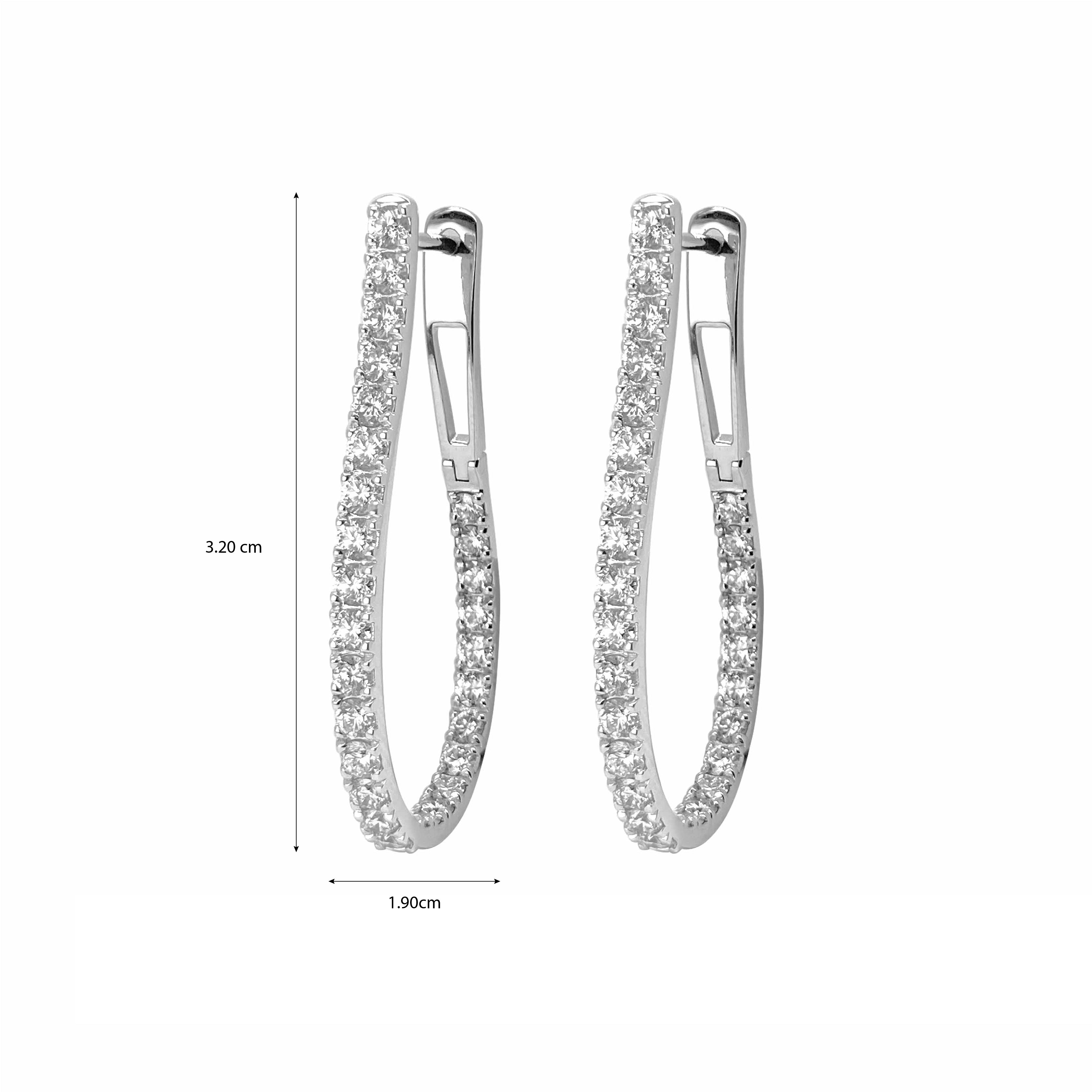 Curved Diamond Hoops Earrings
