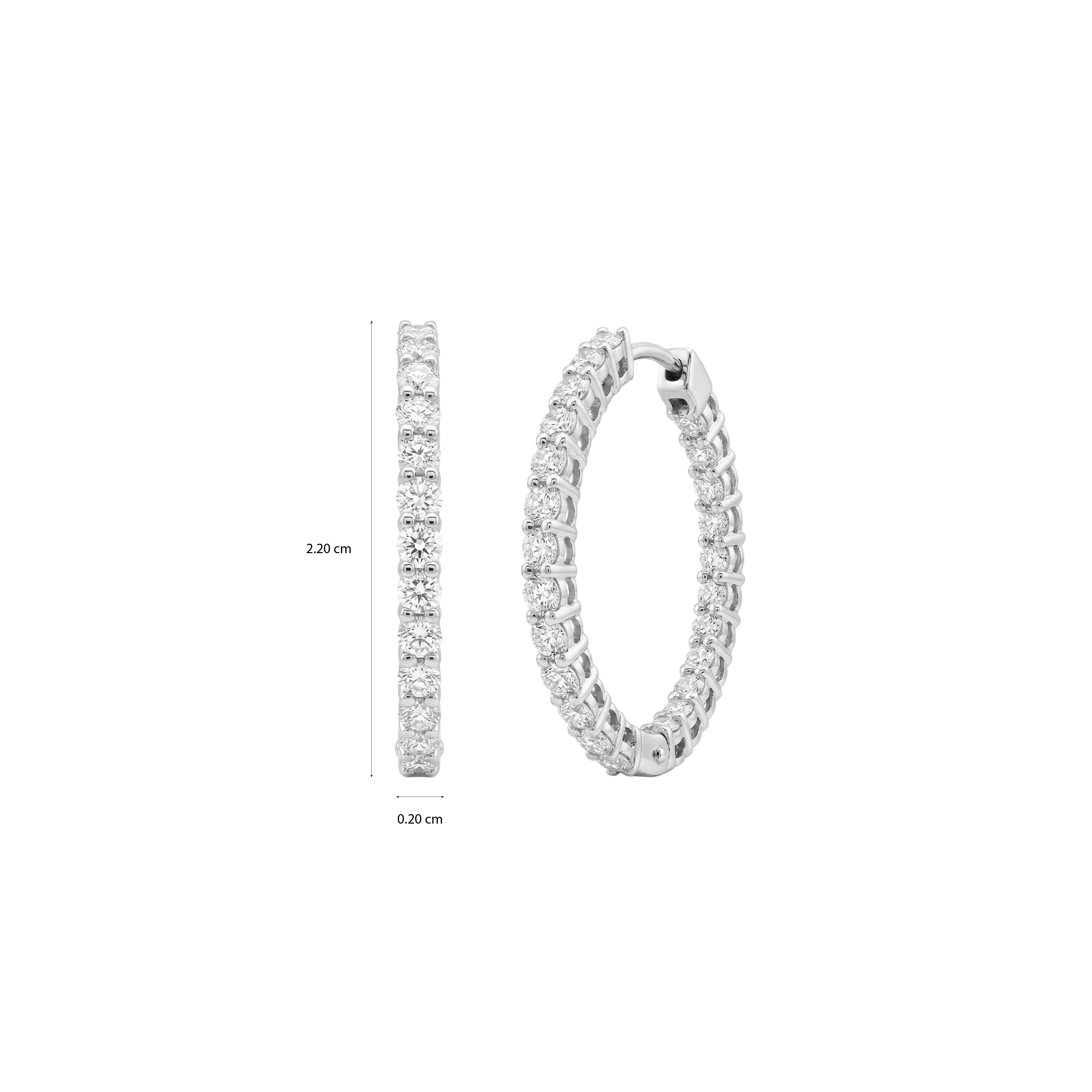 Round Diamond Hoops
