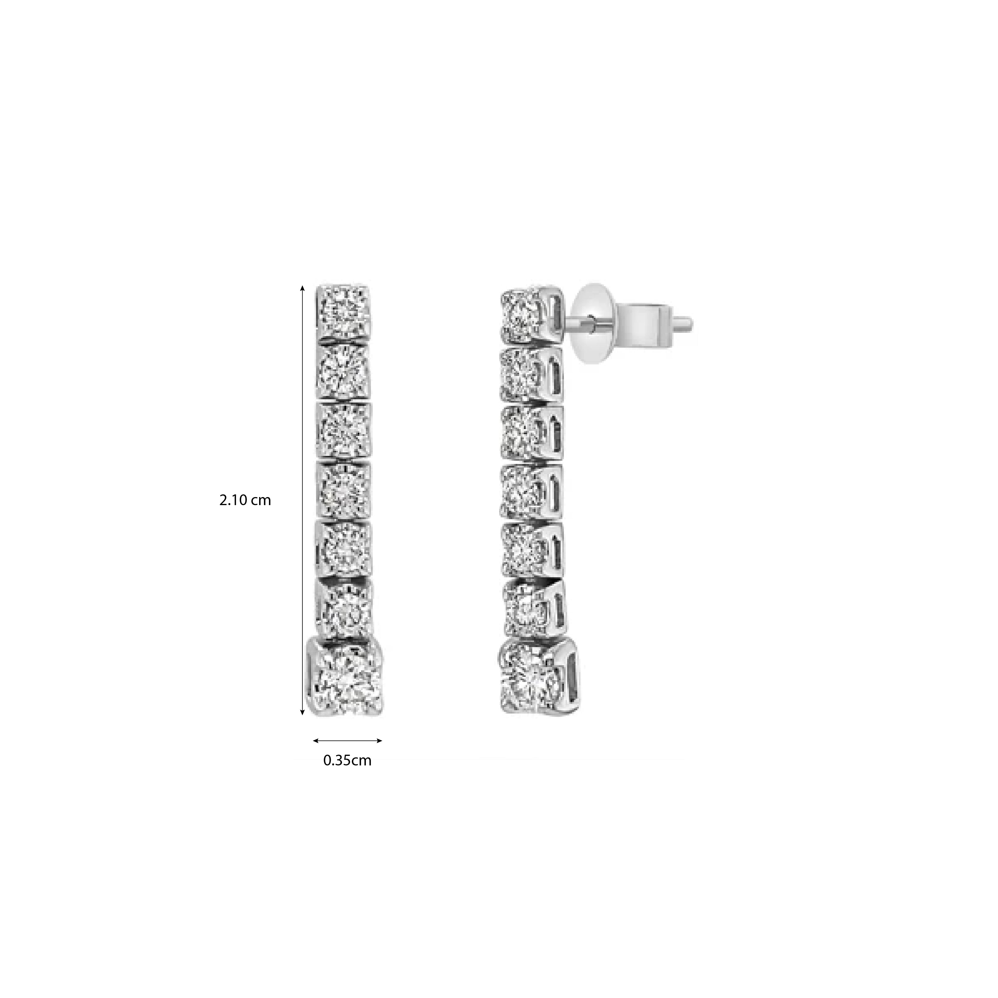 Round Diamond Tennis Earrings