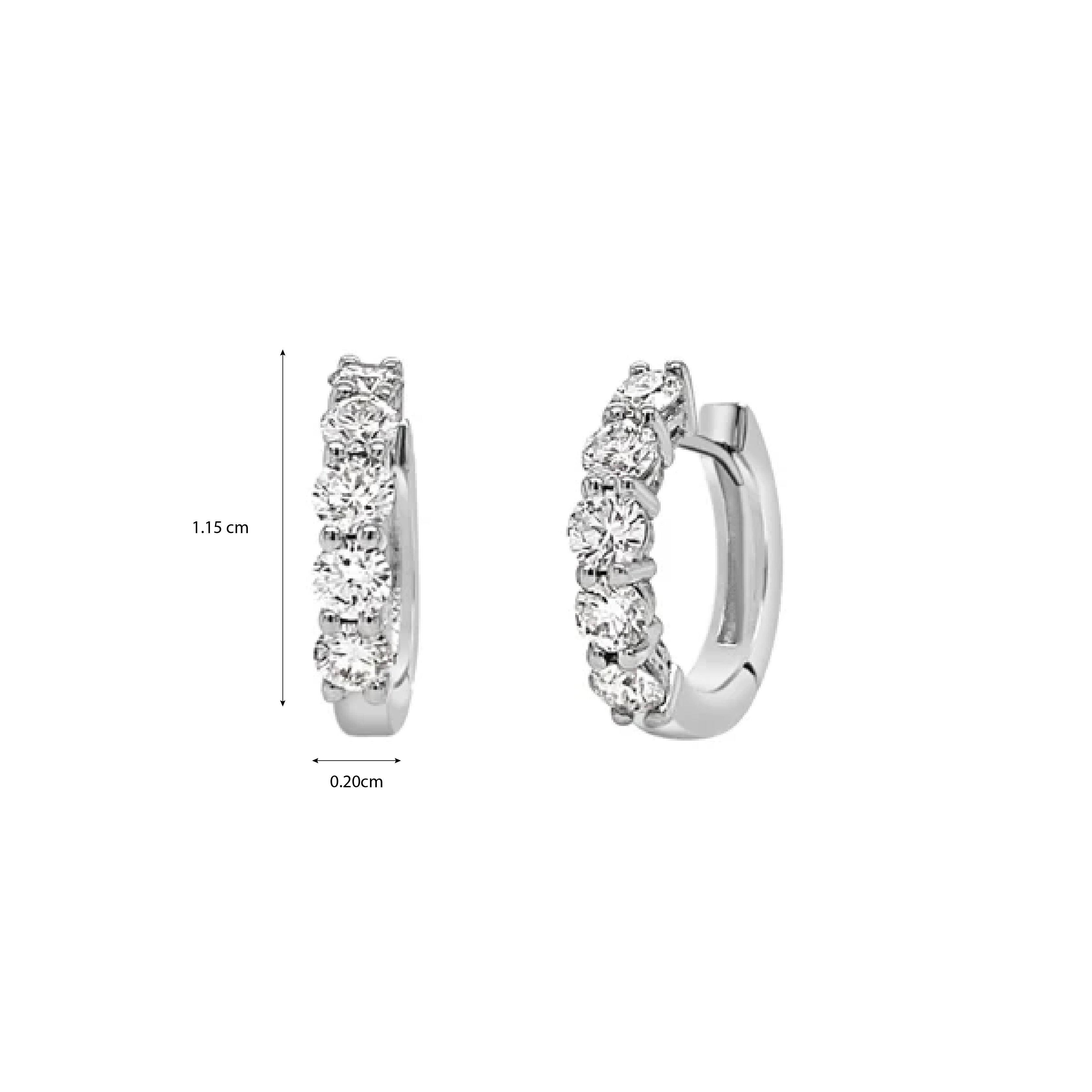 Round Diamond Huggie Earrings