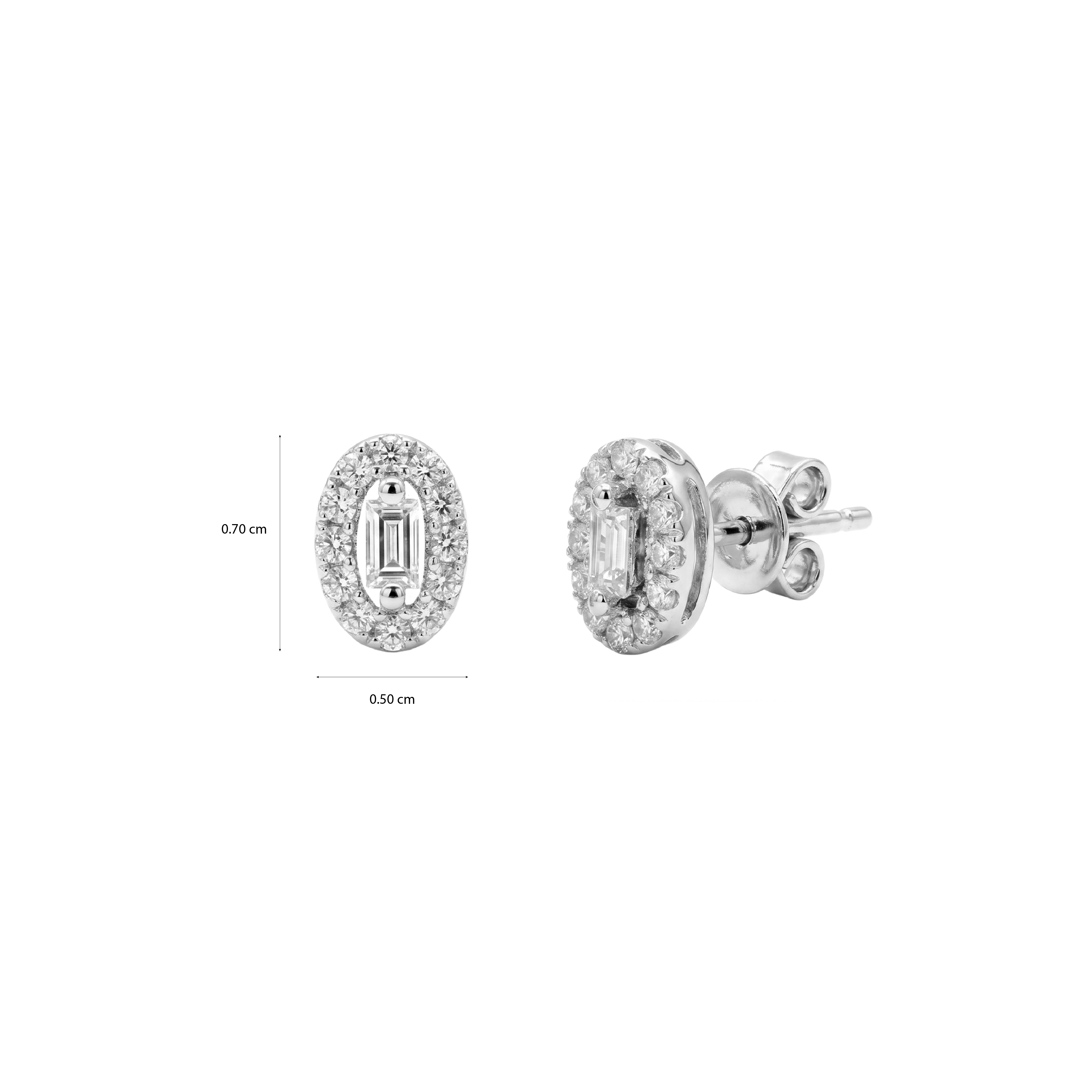 Oval Halo Diamond Stud Earrings