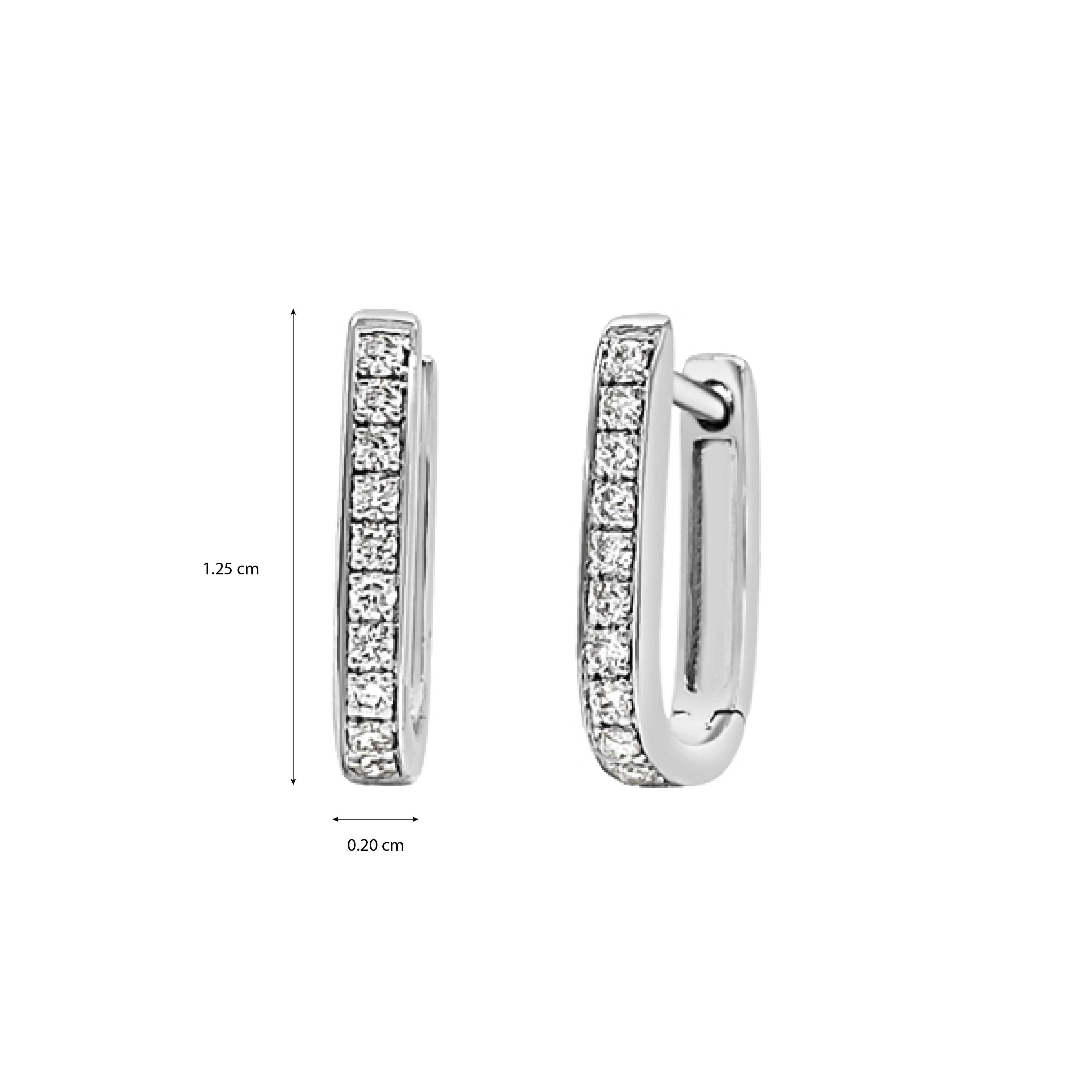 Rectangular Huggie Diamond Earrings