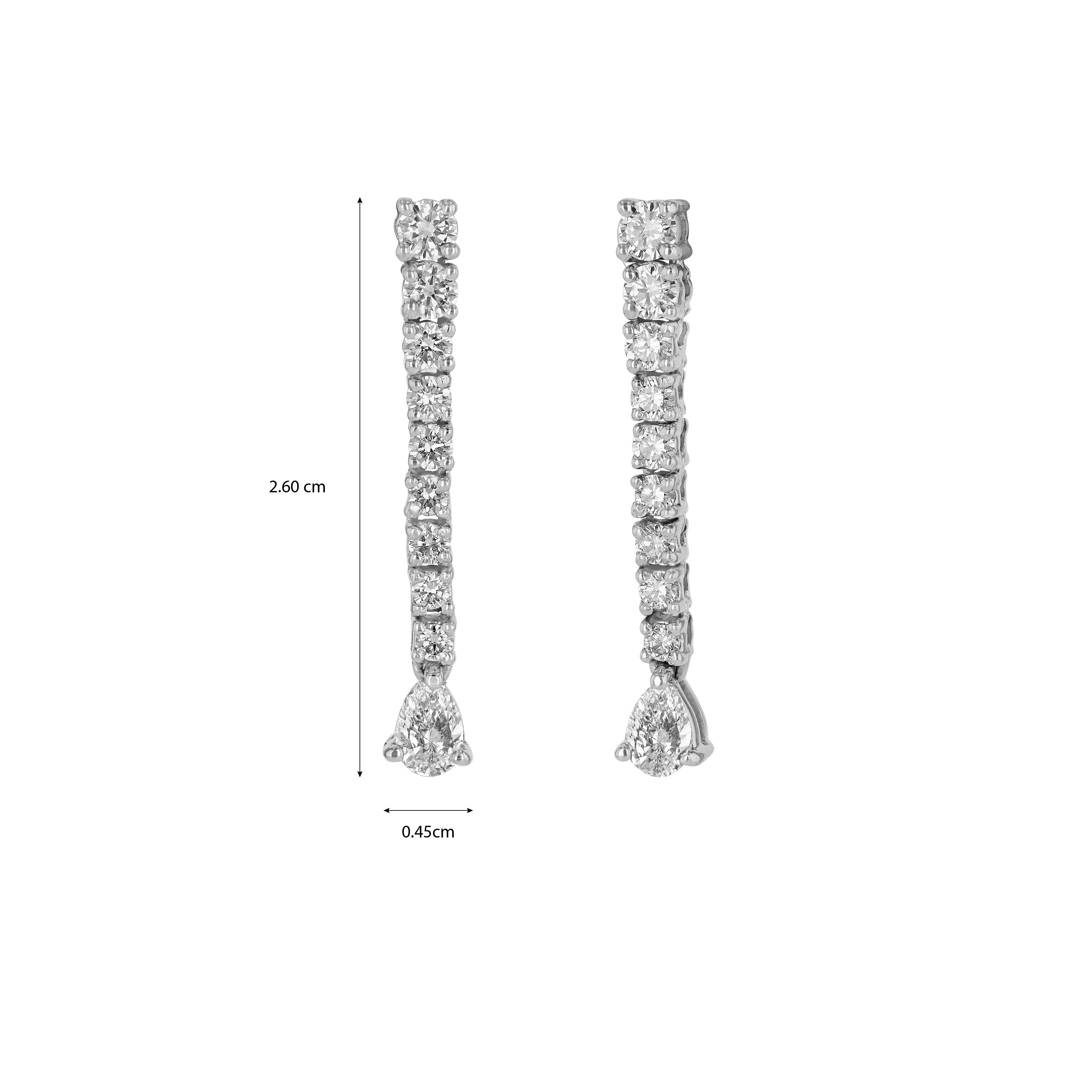 Drop Round & Pear Diamond Earrings