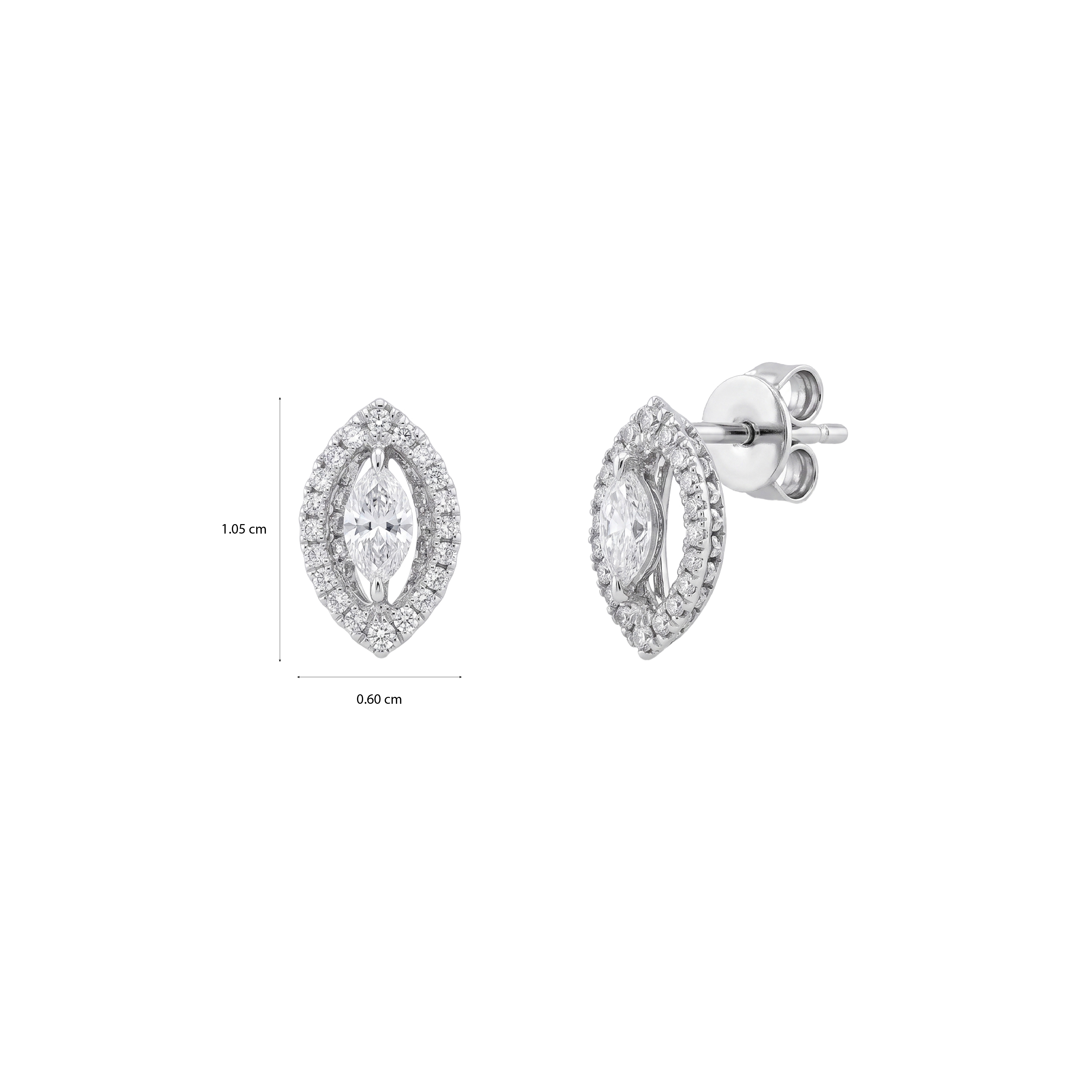 Marquise Cut Diamond Halo Earrings