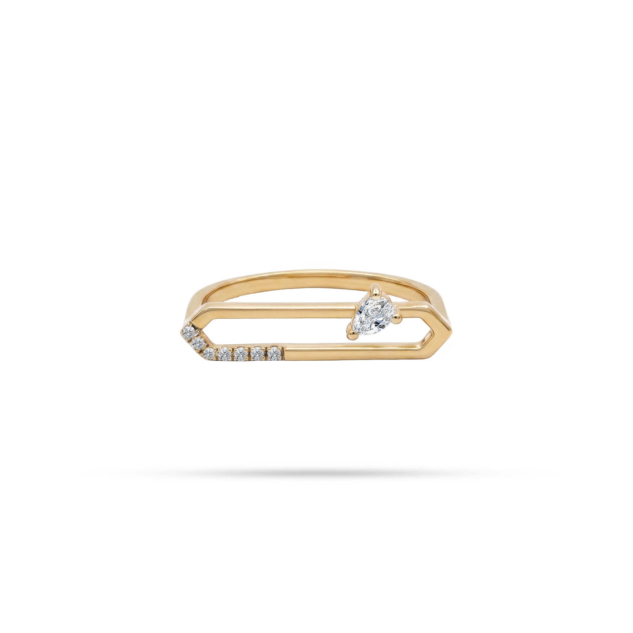 2 Layer Pear Round Diamond Ring