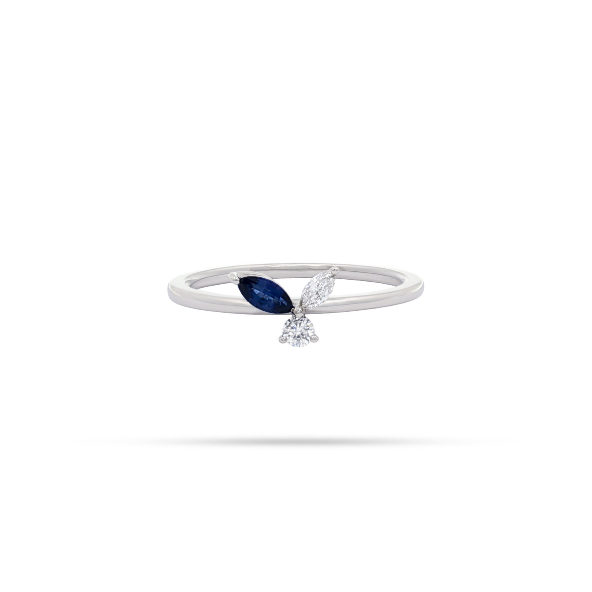Leaf Sapphire Marquise Diamond Ring