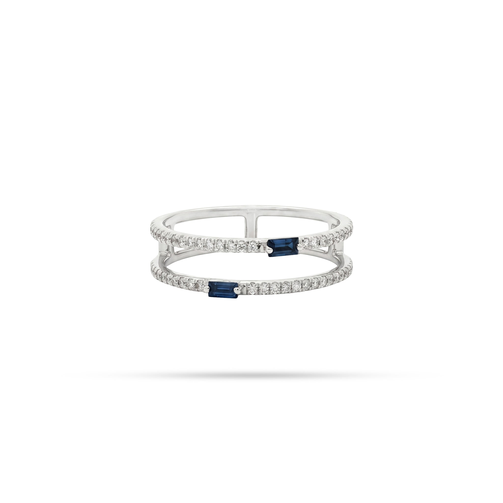 Two Layer Round Diamond Ring - Ruby, Sapphire