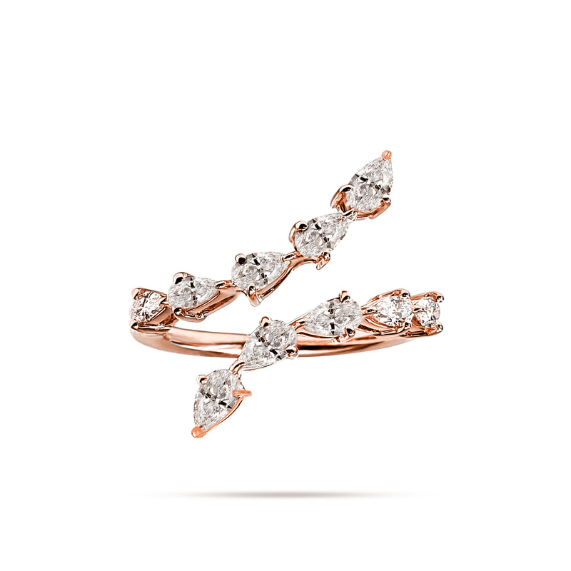 Symmetry Pear Diamond Ring