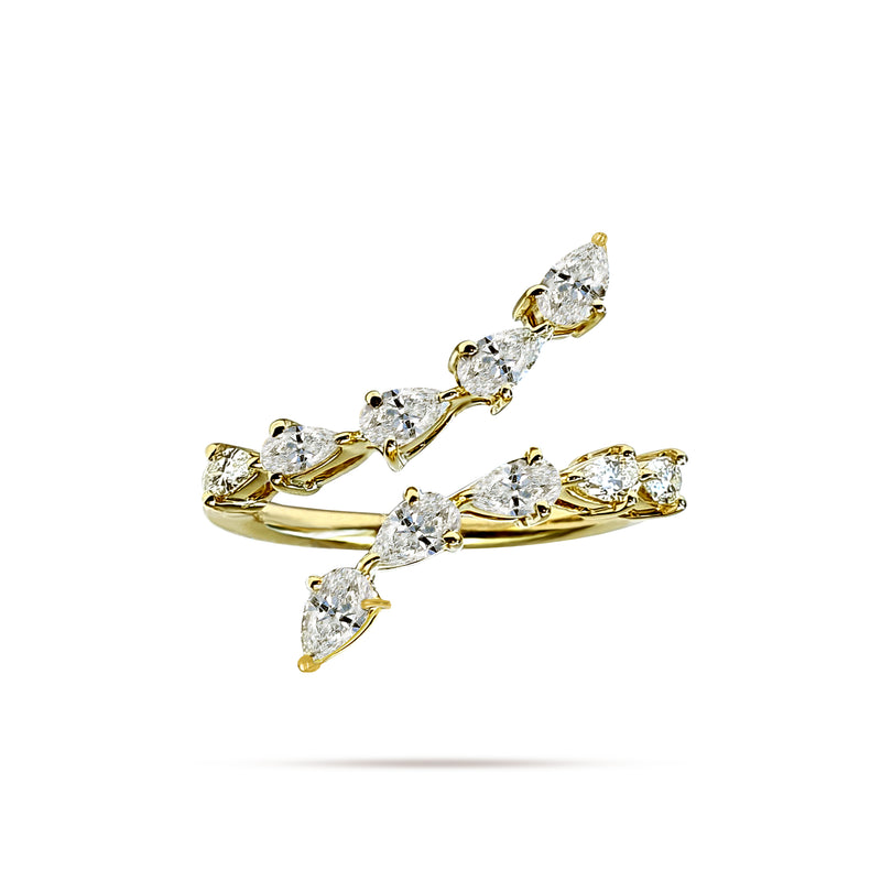 Symmetry Pear Diamond Ring