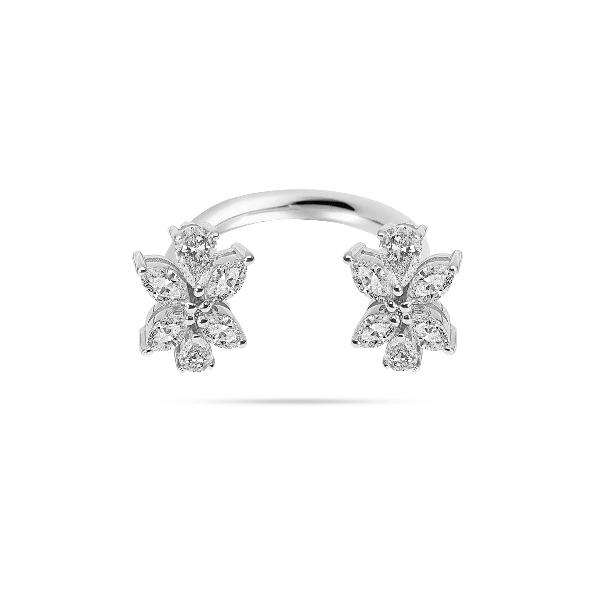 Cluster Pear and Marquise Diamond Ring