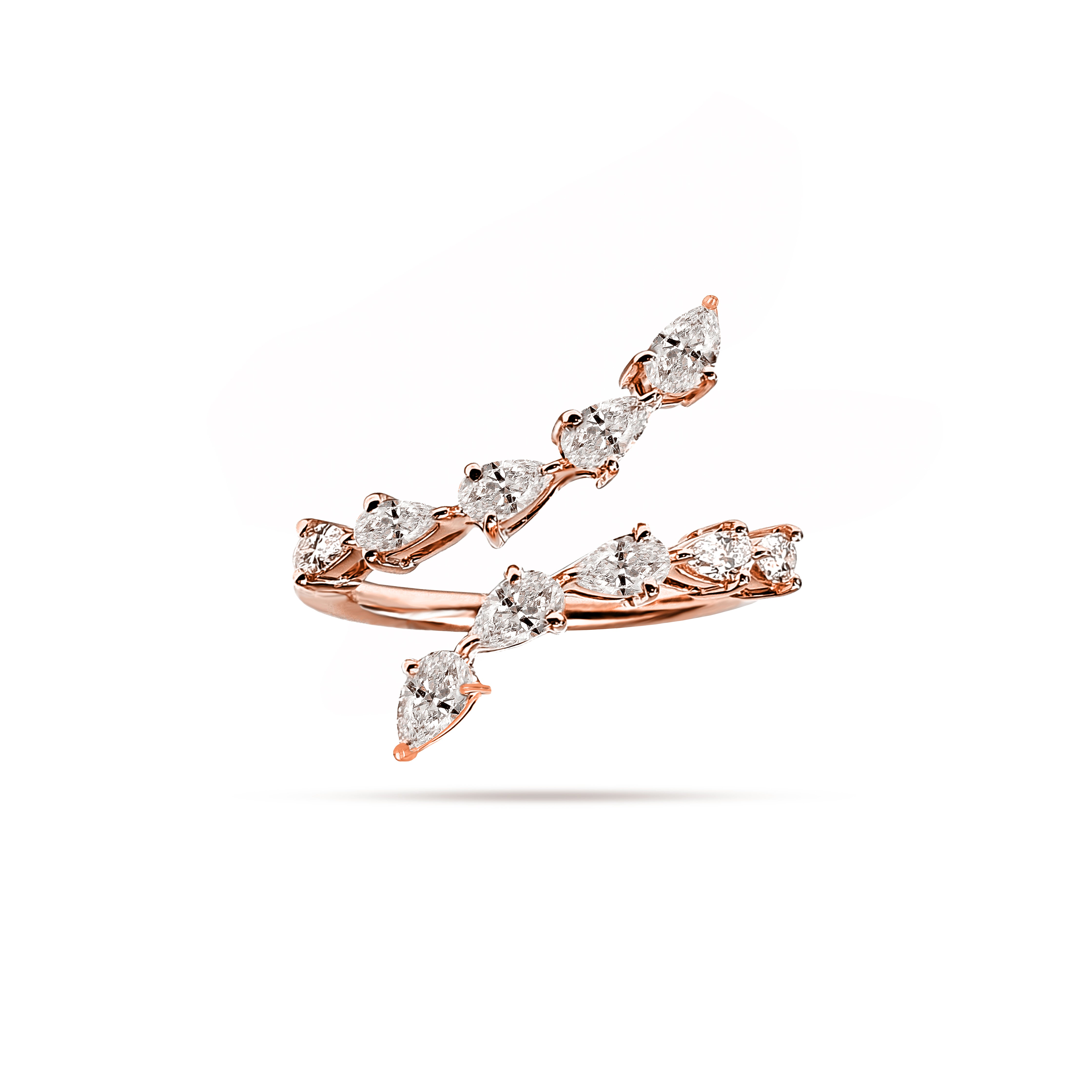 Symmetry Pear Diamond Ring