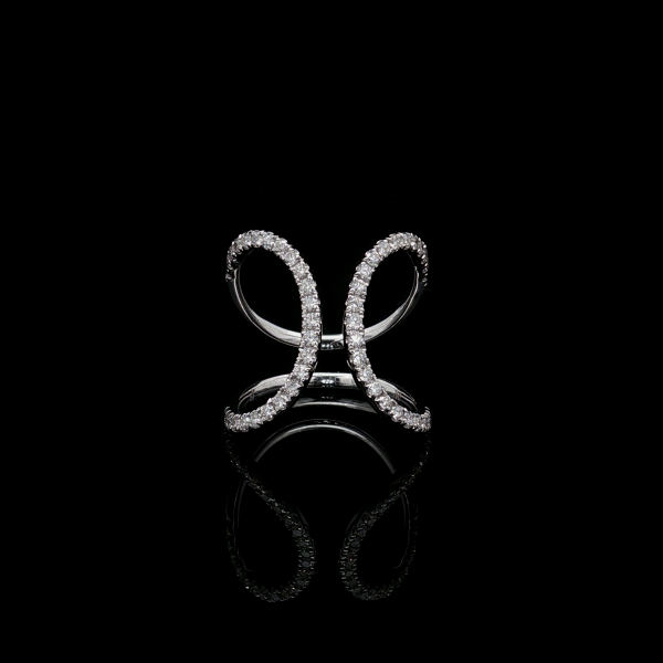 Open Arc Round Diamond Ring