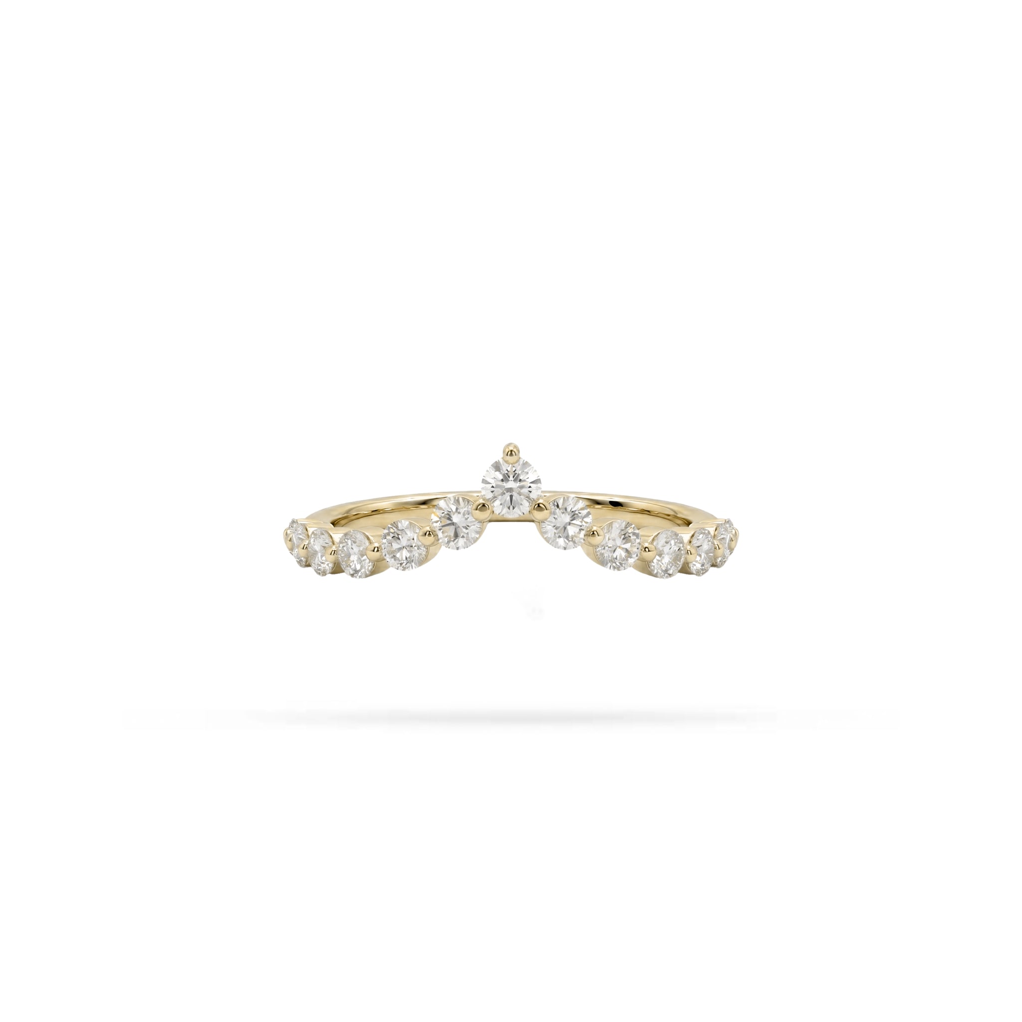 Crown Shape Round Diamond Ring