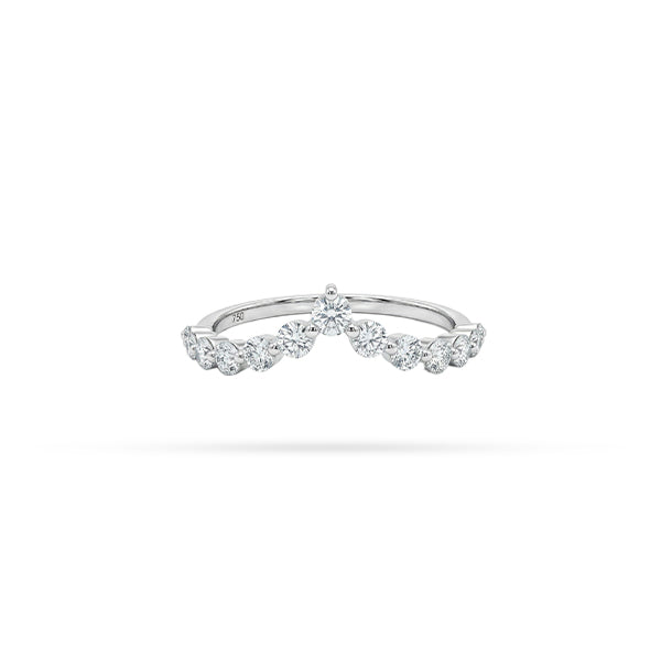 Crown Shape Round Diamond Ring
