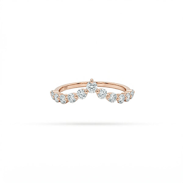 Crown Shape Round Diamond Ring