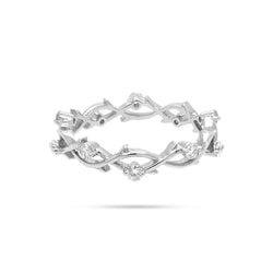 Vine Leaf Round Diamond Ring