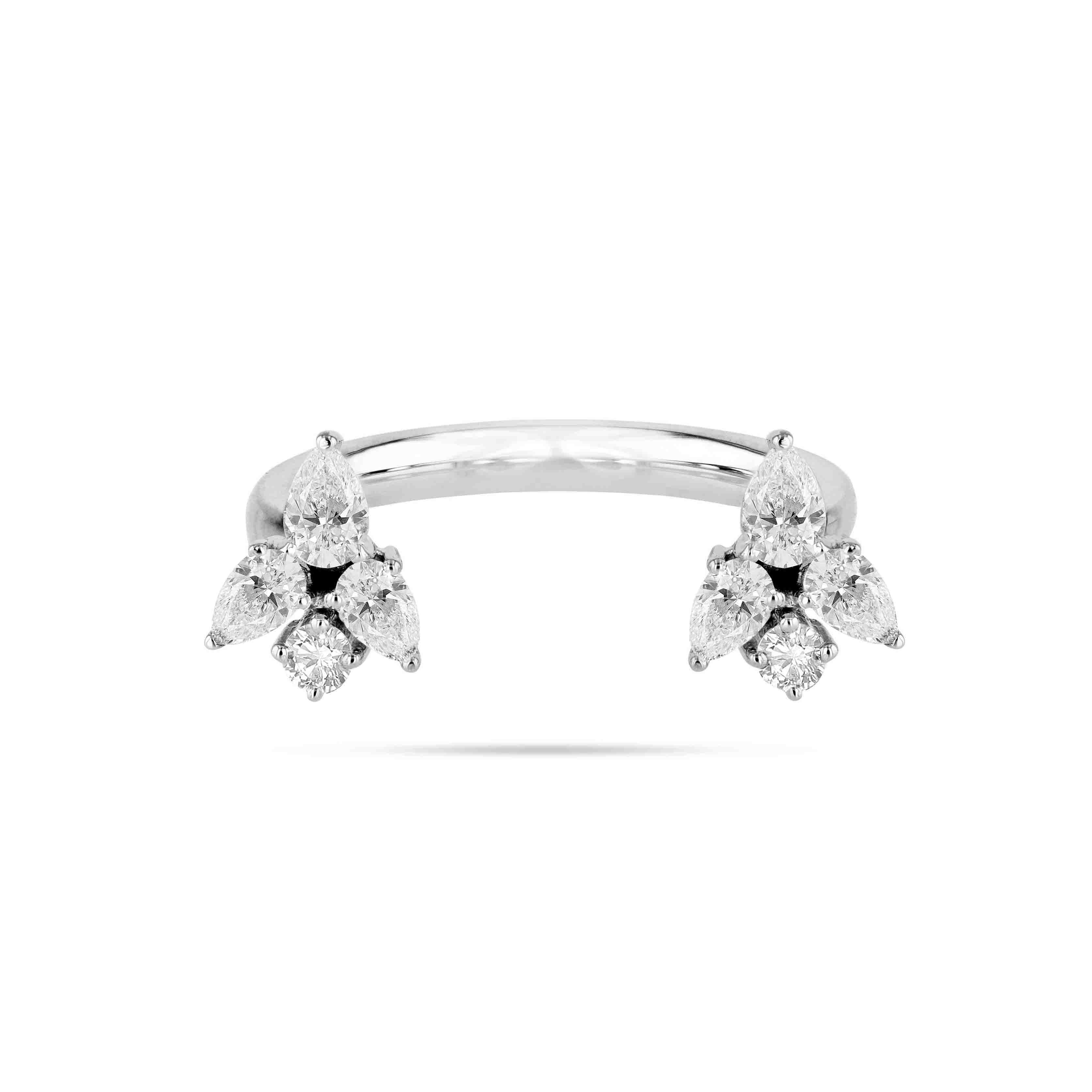 Cluster U Shaped Diamond Ring