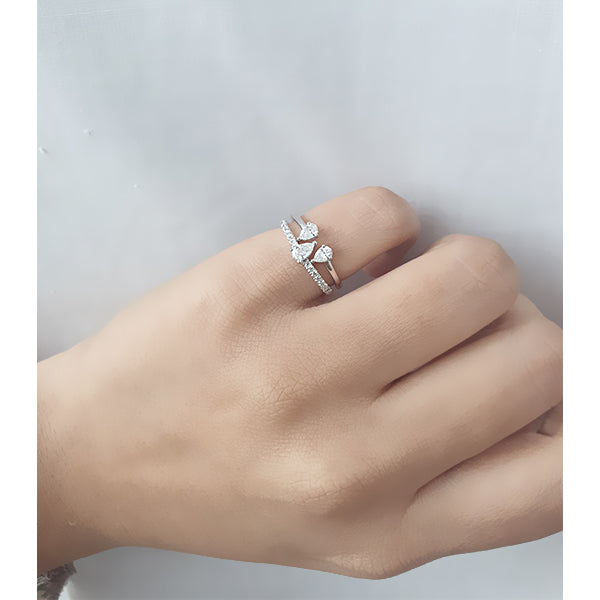 Trio Pear Round Diamond Ring