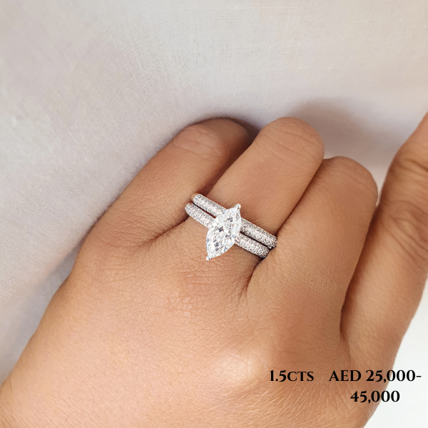 Pave Marquise Diamond Engagement Ring
