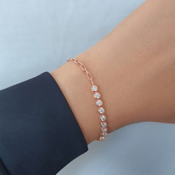 Bezel Round Diamond Tennis Bracelet