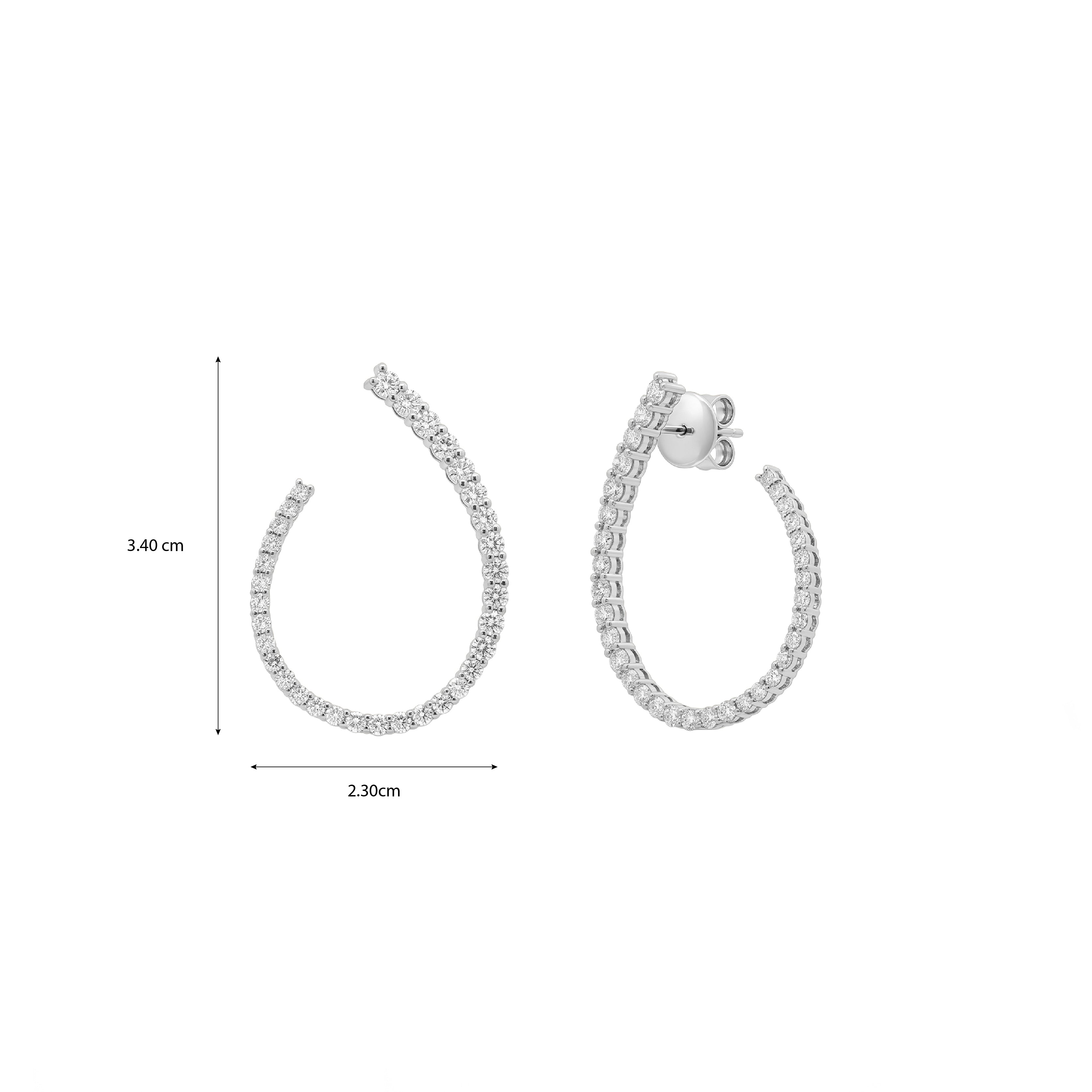 Arc Hoop Diamond Earrings