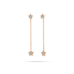 Star Shaped Drop Diamond Earrings