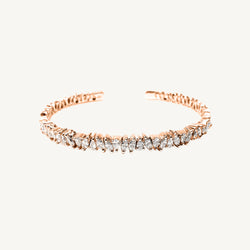 Messy Pear and Marquise Diamond Open Bangle