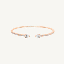 Pear and Round Diamond Open Bangle