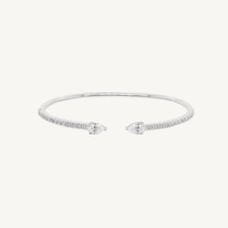 Pear and Round Diamond Open Bangle