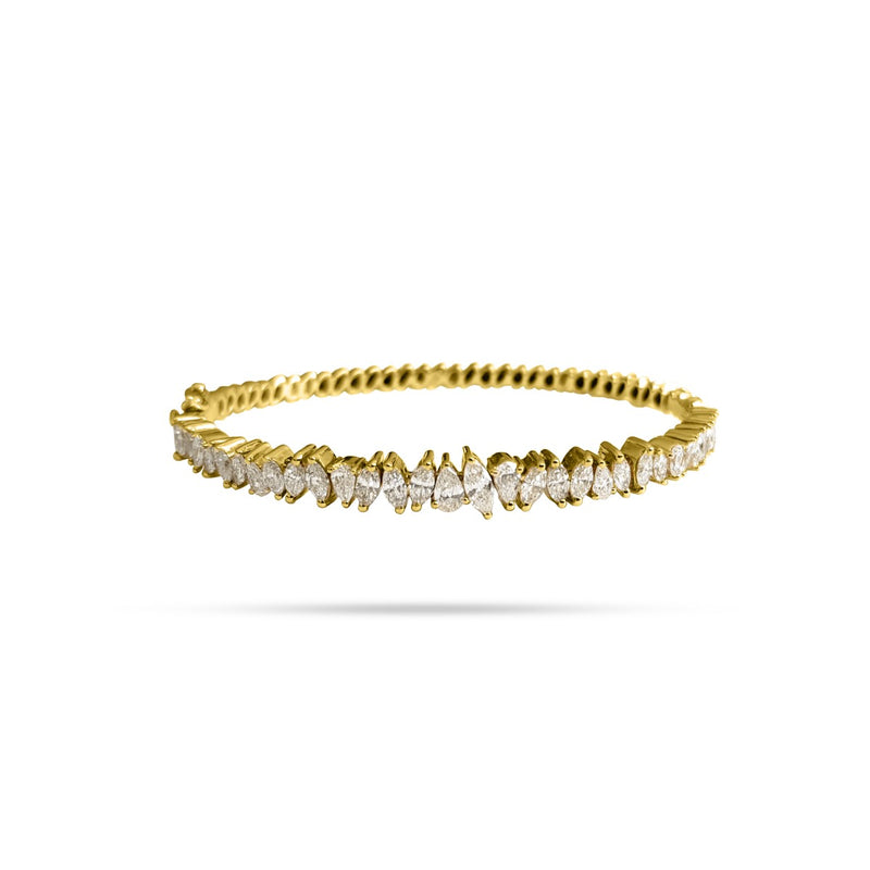 Pear And Marquise Diamond Messy Bangle