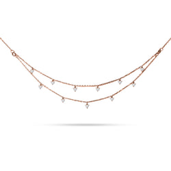 Dangling Double Layer Heart Diamond Choker