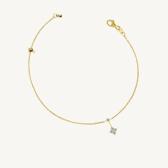 Dangling Round Diamond Anklet