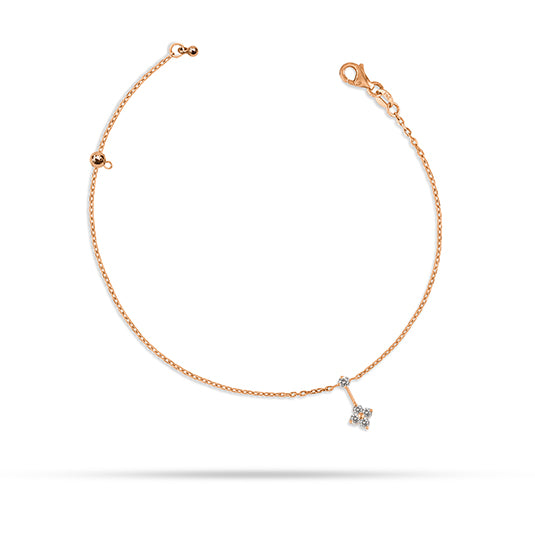 Dangling Round Diamond Anklet