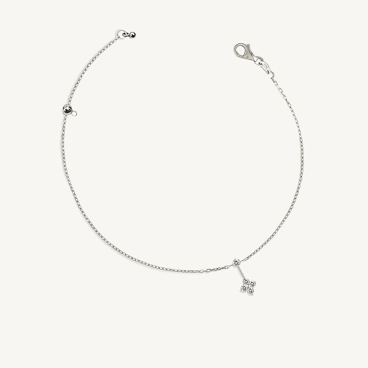 Dangling Round Diamond Anklet