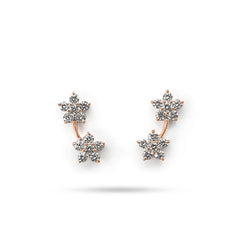 Floral Round Diamond Earrings