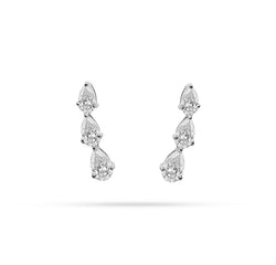 Arc Pear Diamond Stud Earrings