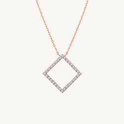 Square Round Diamond Pendant