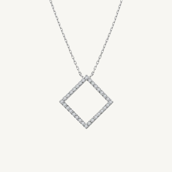 Square Round Diamond Pendant