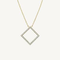 Square Round Diamond Pendant