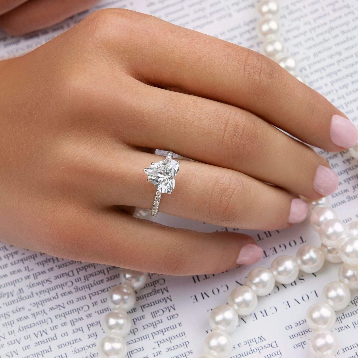 Solitaire heart diamond ring deals